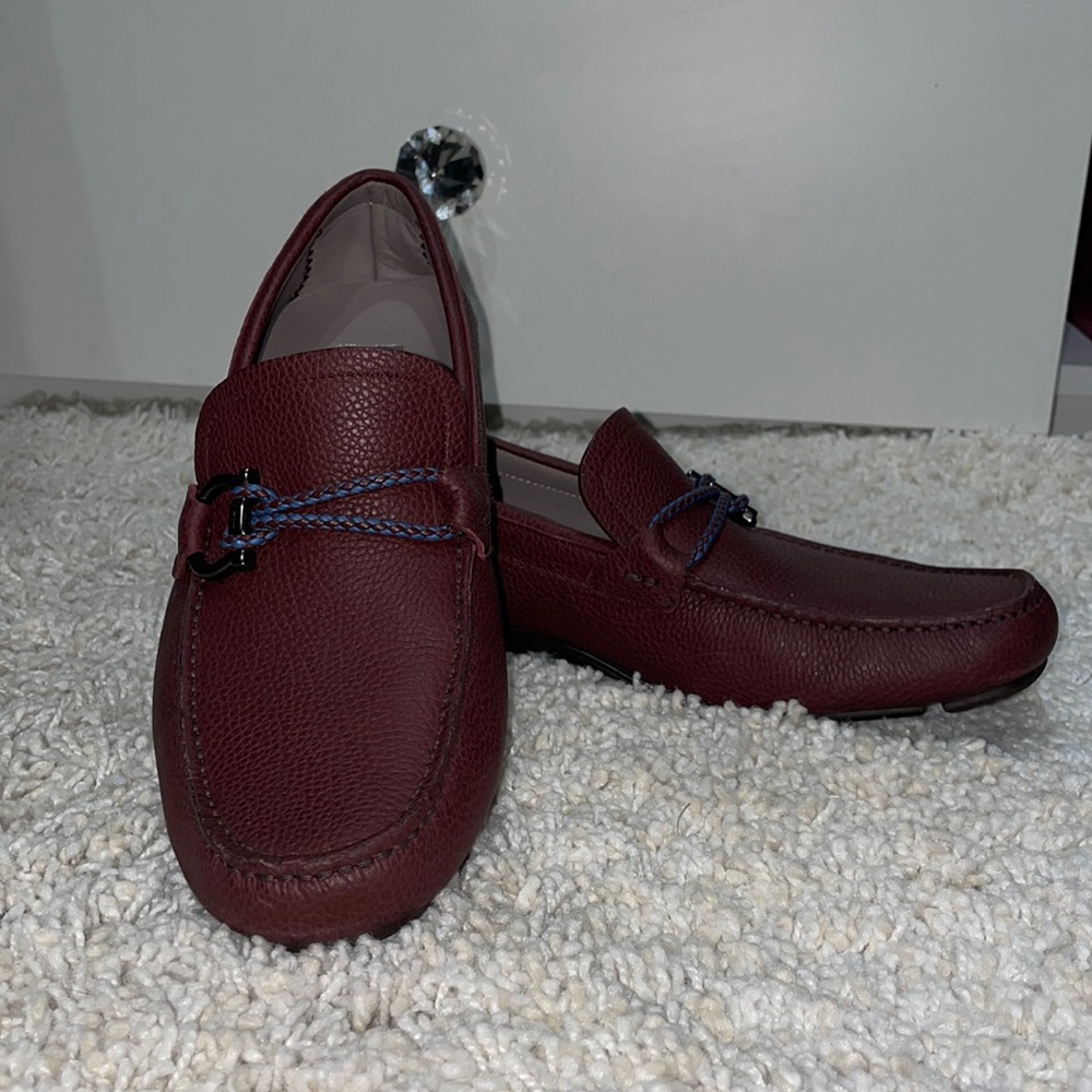 Salvatore Ferragamo Driver with Gancini Ornament. Worn once. Color: Burgundy.